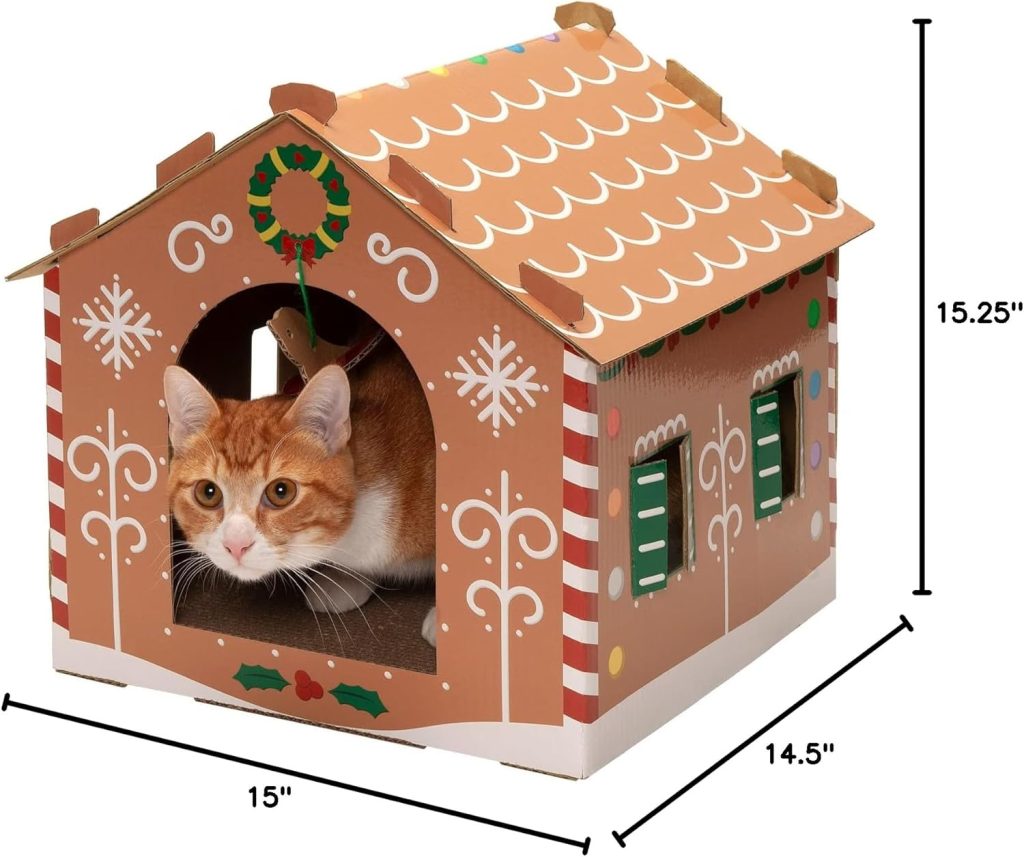 Pet Products Amazon-Furhaven Cardboard Cat House with Catnip